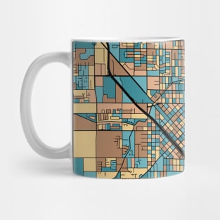 Modesto Map Pattern in Mid Century Pastel Mug